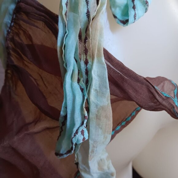 Handmade Vintage Sheer Half Apron 1950's Trad Wife Sexy Tie Waist Ruffled Mesh - Picture 4 of 5